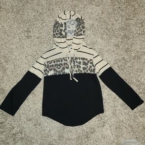 Girls cheetah print hoodie
